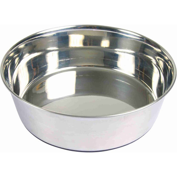 4x stainless steel bowls with rubber base