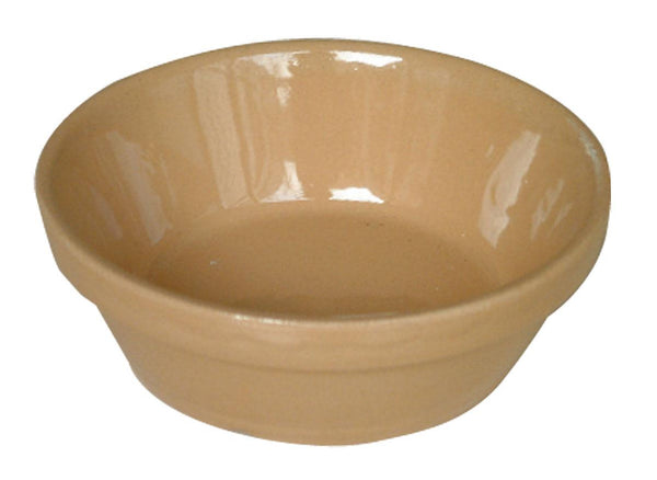Ciotola di kegel fatta di beige piatto in ceramica