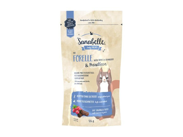 Sanabelle Snack per gatti trota e mirtilli rossi 55 g