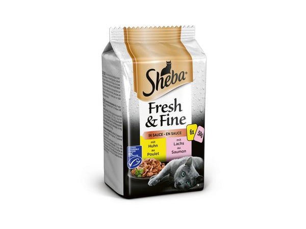 Sheba Wet Food Fresh & Fine in Sauce Fine Variety, 6 x 50g