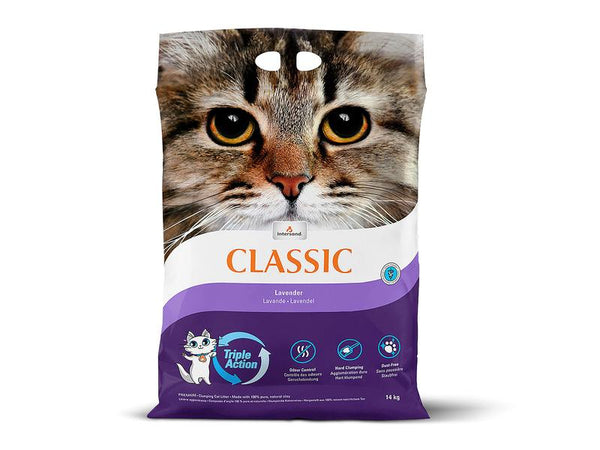 Lettiera per gatti Intersand Classic con profumo di lavanda 14 kg