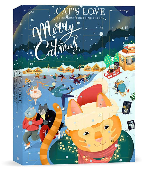 Cat's Love Advent Calendar numbers with treats 