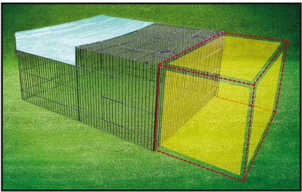 Attachment for outdoor enclosure with grid cover