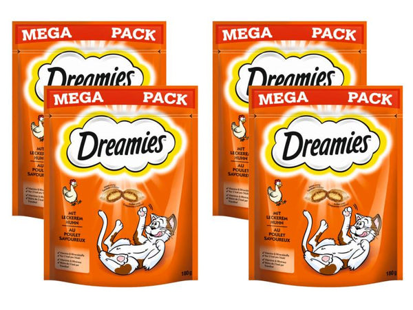 Dreamies cat snack with chicken, 4 x 180g