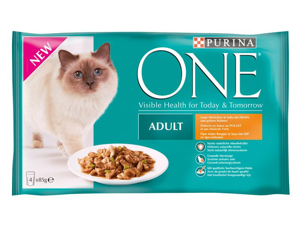 Nourriture humide au poulet Adultes, 4x85g Purina ONE