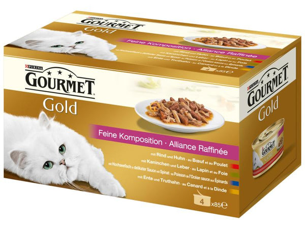 Purina Wet Food Gourmet Gold Fine Composition, 4x85g