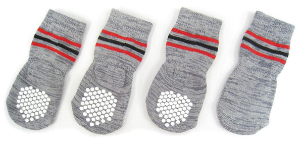 chaussettes pour chiens avec antiglisse, Grey-Step