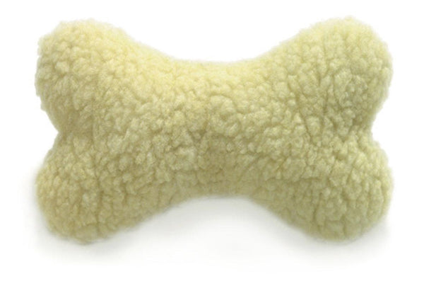 Dog toy play bone made of imitation lambskin