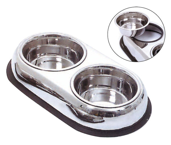 Stainless steel double bowl