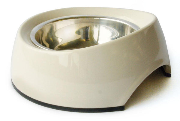 Melamine dog bowl with a high rim