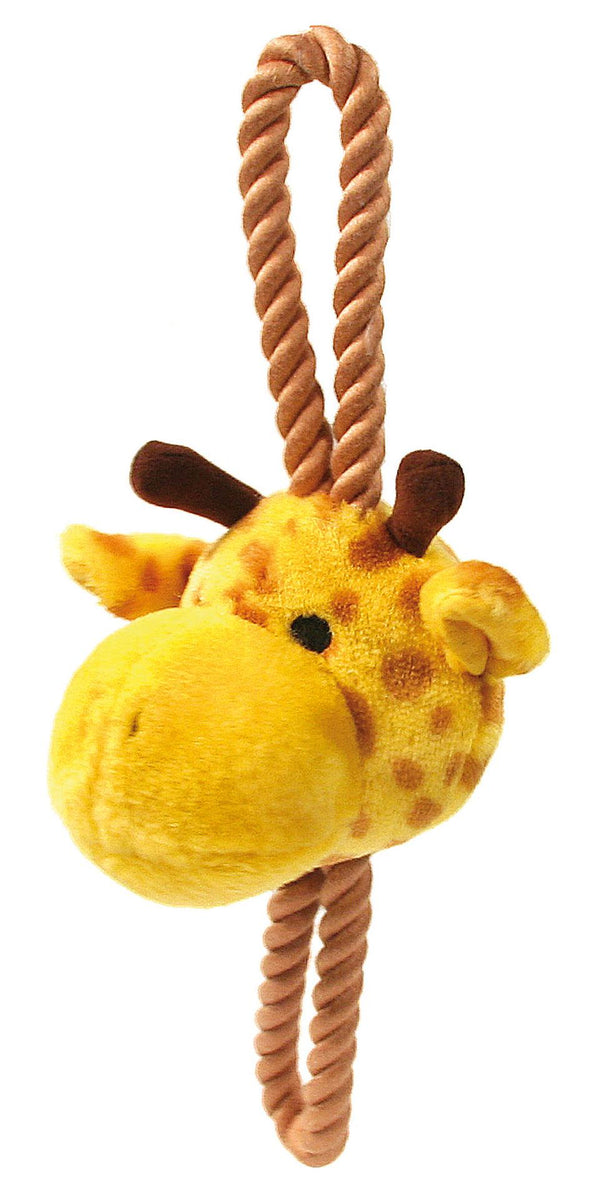 Jouet pour chien girafe sur une corde