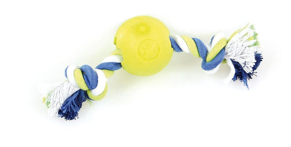 Foam play dog ​​toy with rope