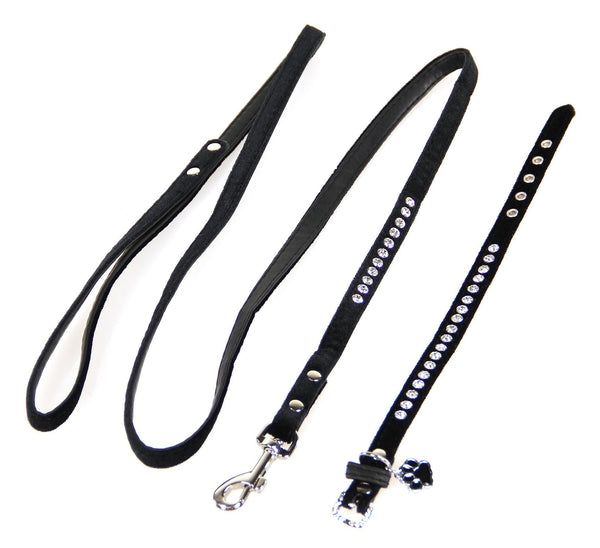 TrendLine dog collar &amp; leash set Azure