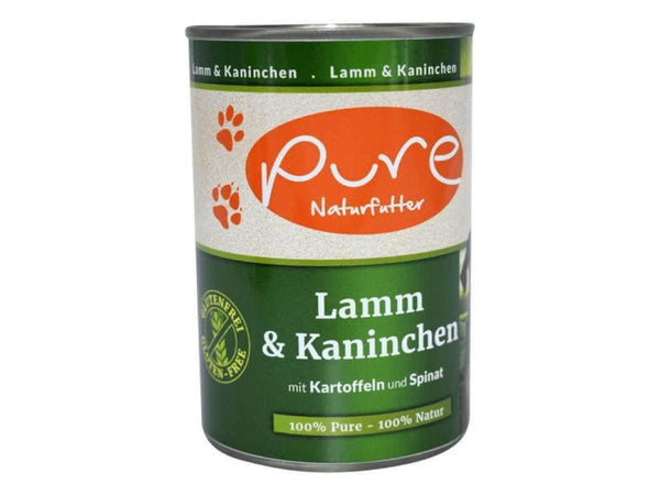 PURE Naturfutter Nassfutter Menue Lamm & Kaninchen 400g