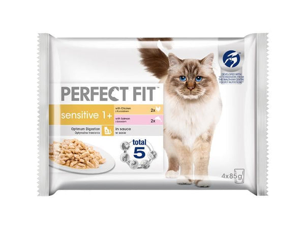Perfect Fit Wet Food Sensitive with Salmon & Chicken 4x85g
