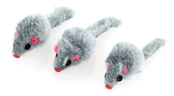 Cat toy fur mouse 3 pcs