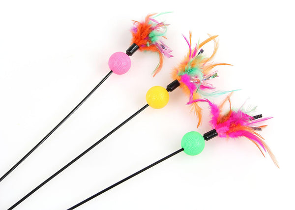 Feather feather cat toy with rattle