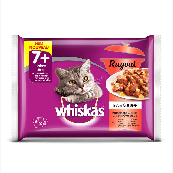 Whiskas 7+ Ragout, klassische Auswahl in Gelée