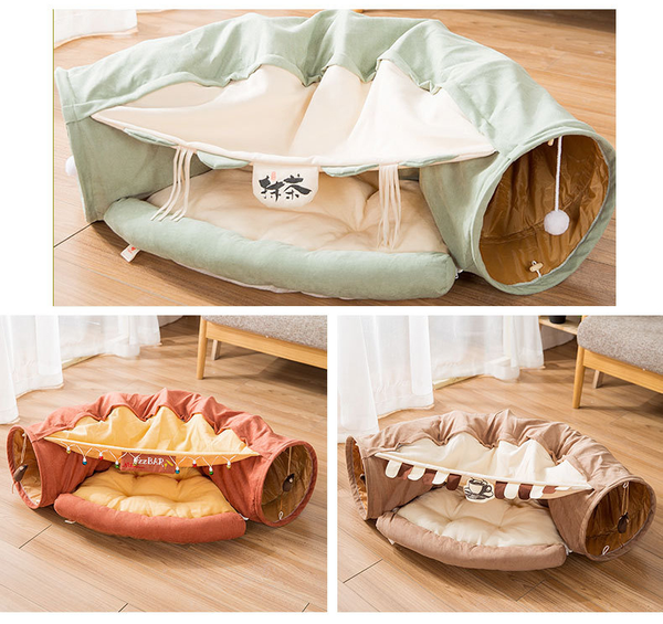 Cat tunnel with cushion
