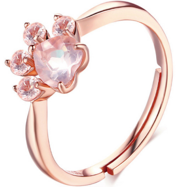 Ring in Rosegold mit Katzenpfote