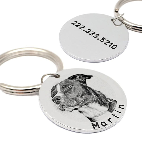 Personalized dog tag with photo engraving