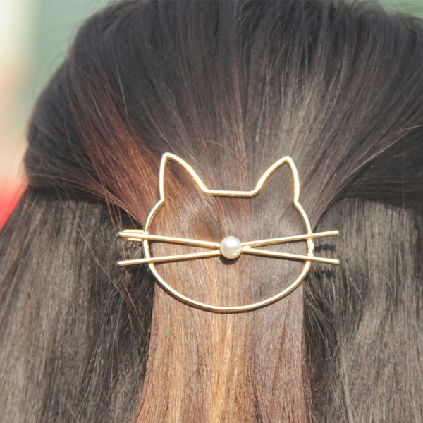 Kitten filigree hair clip