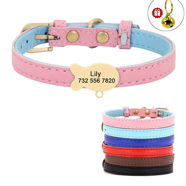 Personalizable cat collar with bells