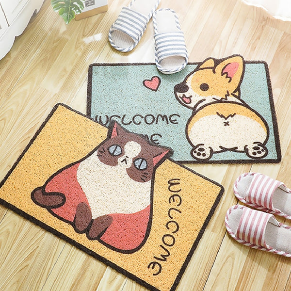 Welcome doormat with animal motif
