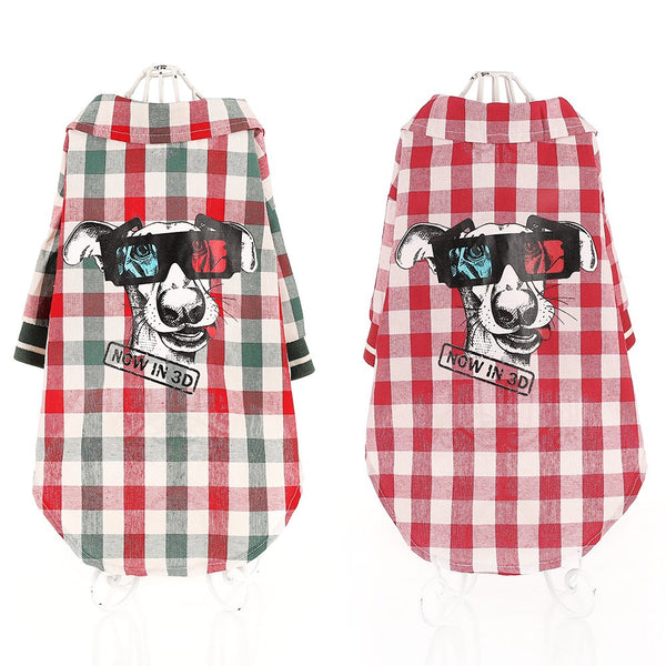 Chemise à carreaux pour chien