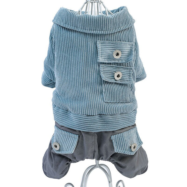 Dogs jumpsuit made of cord fabric