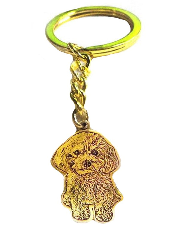 Keychain with gold engraving of your furry nose