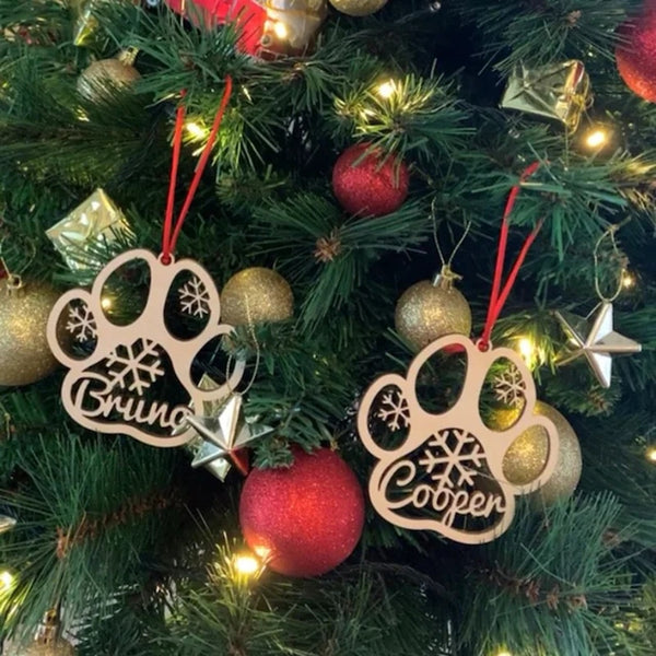 Personalizable Christmas tree ornament Paw