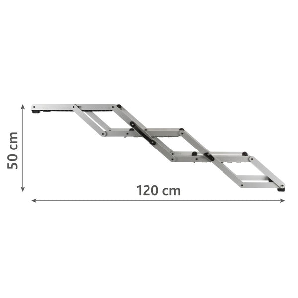 Escalier pliant 3 marches, aluminium/plastique/TPR