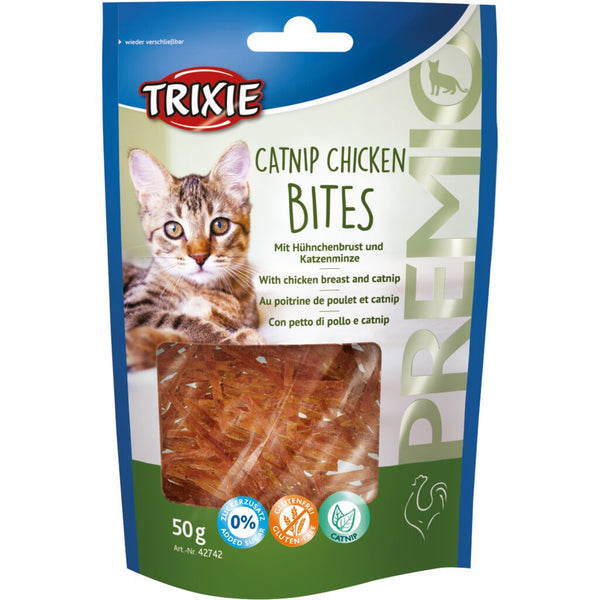 6x Bouchées de poulet à l'herbe à chat PREMIO, 50 g