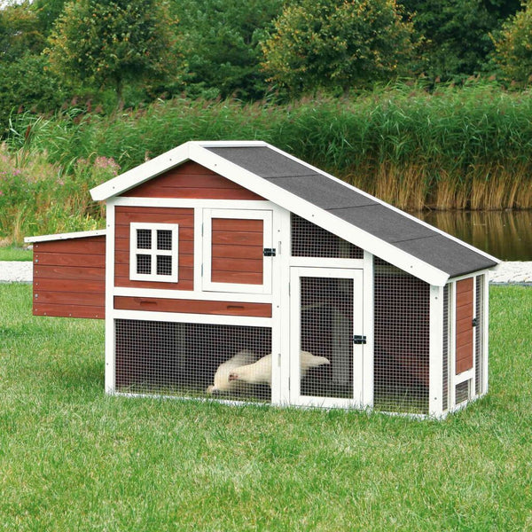 natura chicken coop, pine wood, 183 × 107 × 80 cm, brown/white