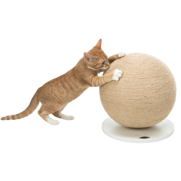 Scratch ball on board, jute/wood, ø 29 × 31 cm