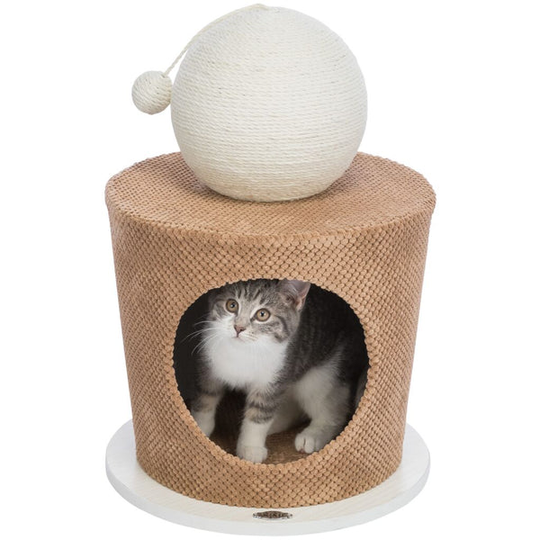 Cave with scratch ball, ø 36 × 50 cm, taupe