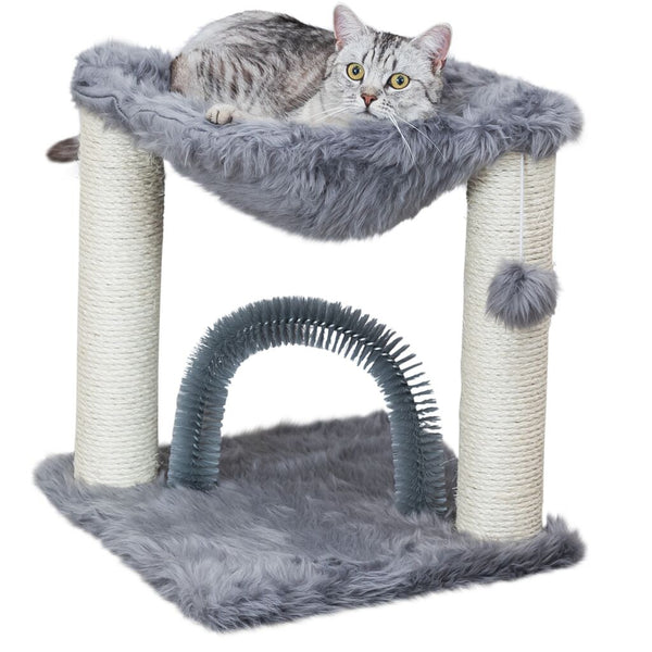 Scratching post Baza with brush, 50 cm, grey