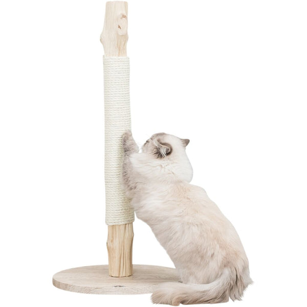 Scratching post, real wood, 93 cm, beige