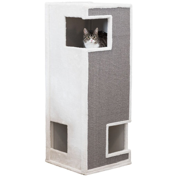 Cat Tower Gerardo, 100 cm, white/grey