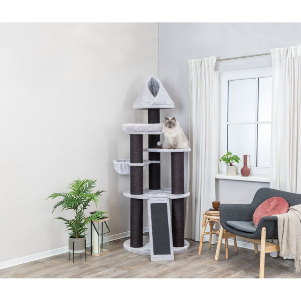 Cat tree XXL Tulio, 203 cm, grey