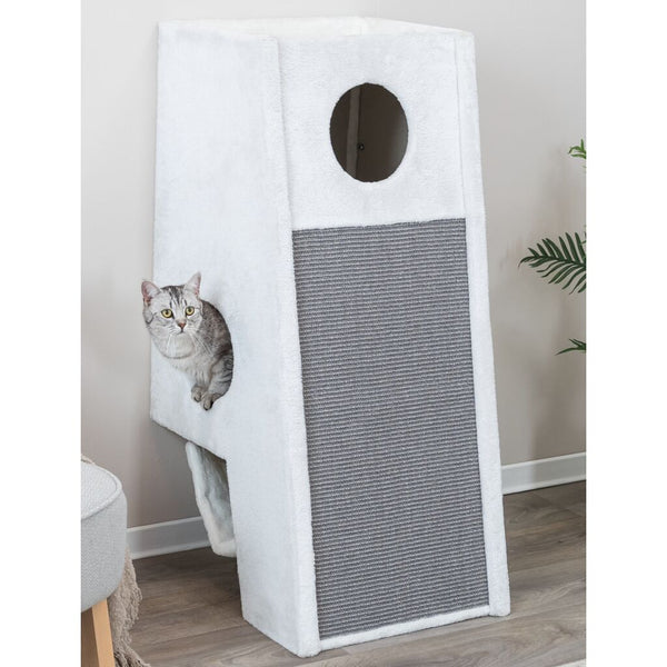 Wall-mounted scratching post, 110 cm, light grey