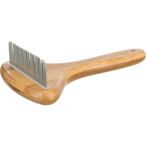 Shorthair detangler, bamboo/metal, 10×17 cm