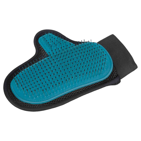 Grooming glove, mesh mat./plastic/metal boron, 18×24 cm