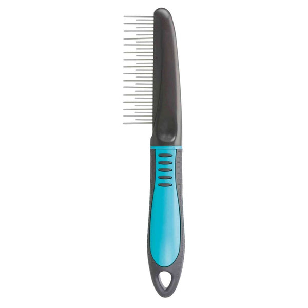 3x fur detangling combination comb plastic/metal teeth, 22 cm