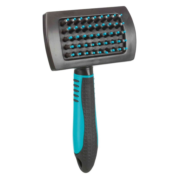 3x brosse de toilettage, poils en plastique/plastique, 10×17 cm