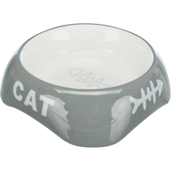 Gamelle Chat, arête de poisson, céramique, 0,2 l/ø 13 cm