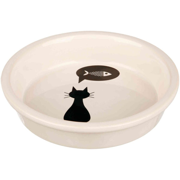Bowl, cat/fish, ceramic, 0.25 l/ø 13 cm