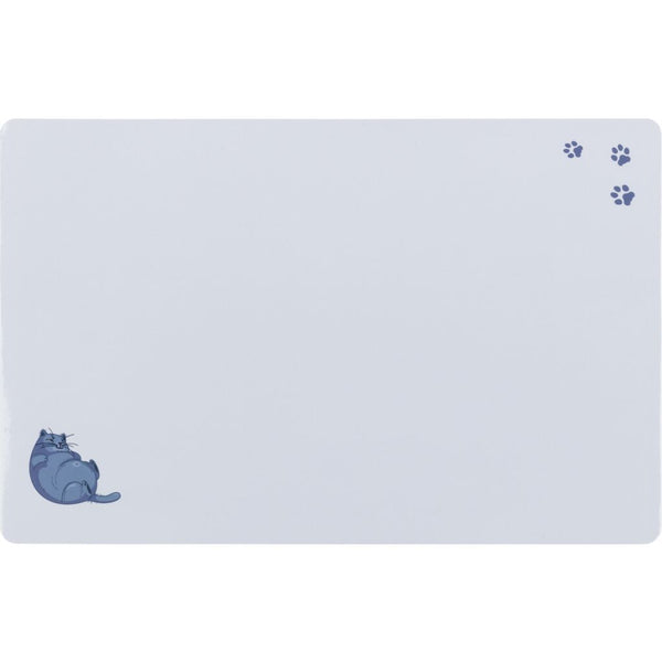 6x bowl mat fat cat/paws, 44×28 cm, grey