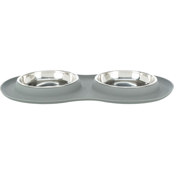 Bowl set, silicone/stainless steel, 2 × 0.3 l, grey